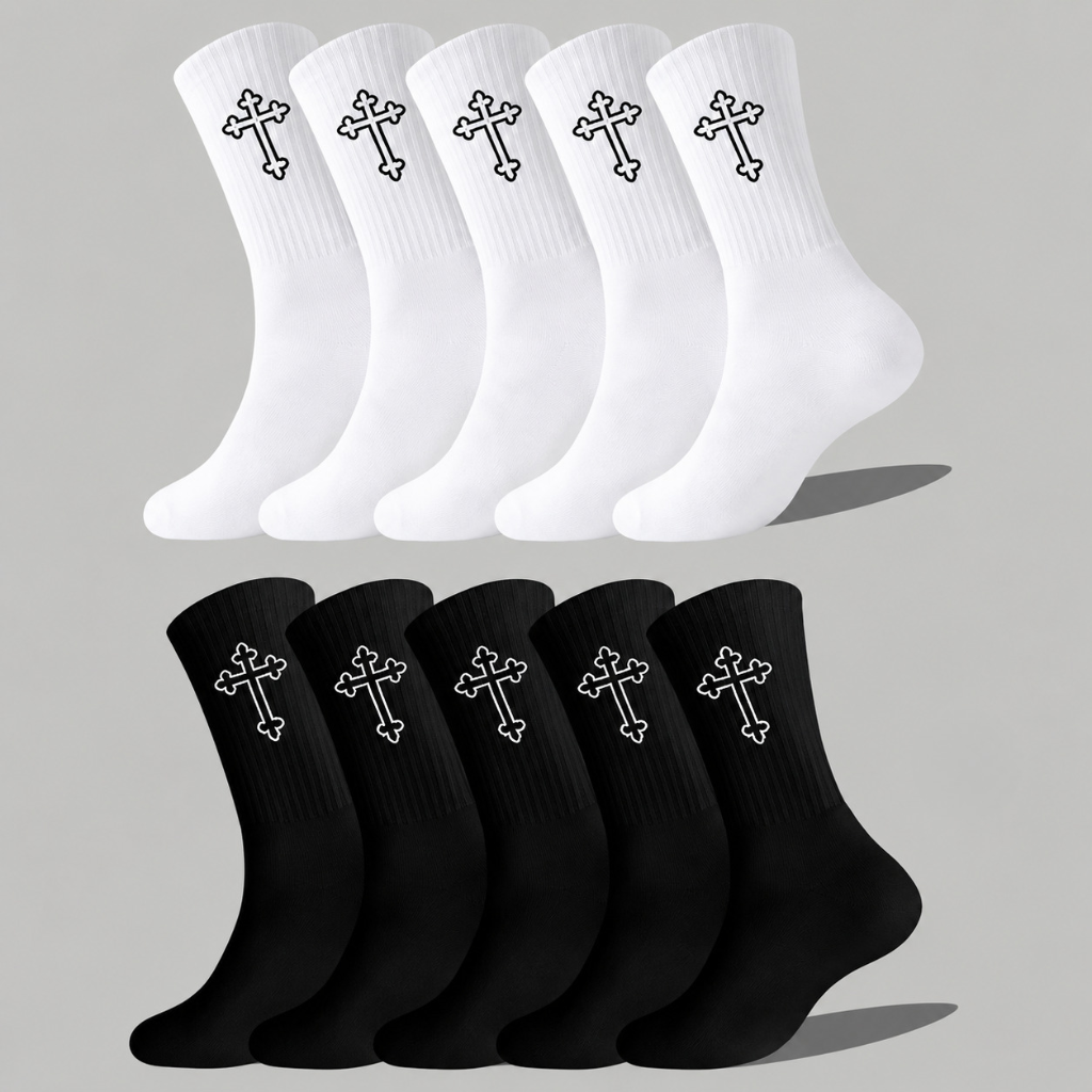 Unisex Cross Graphic Performance Socks for Sports and Everyday Wear