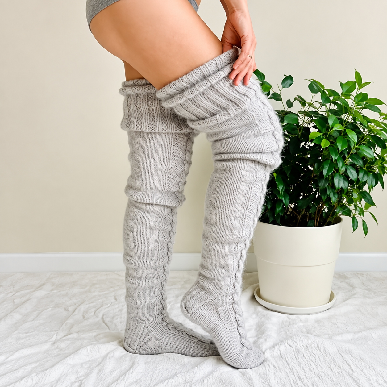 Knitted Long Winter Fitted Casual Socks For Women