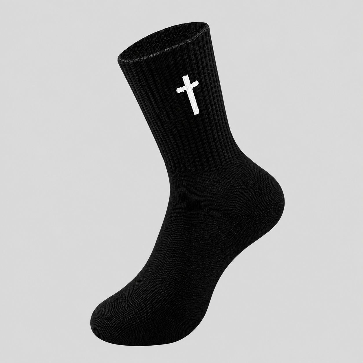 Cross and Bow Graphic Casual Socks with Inspirational Design for Men