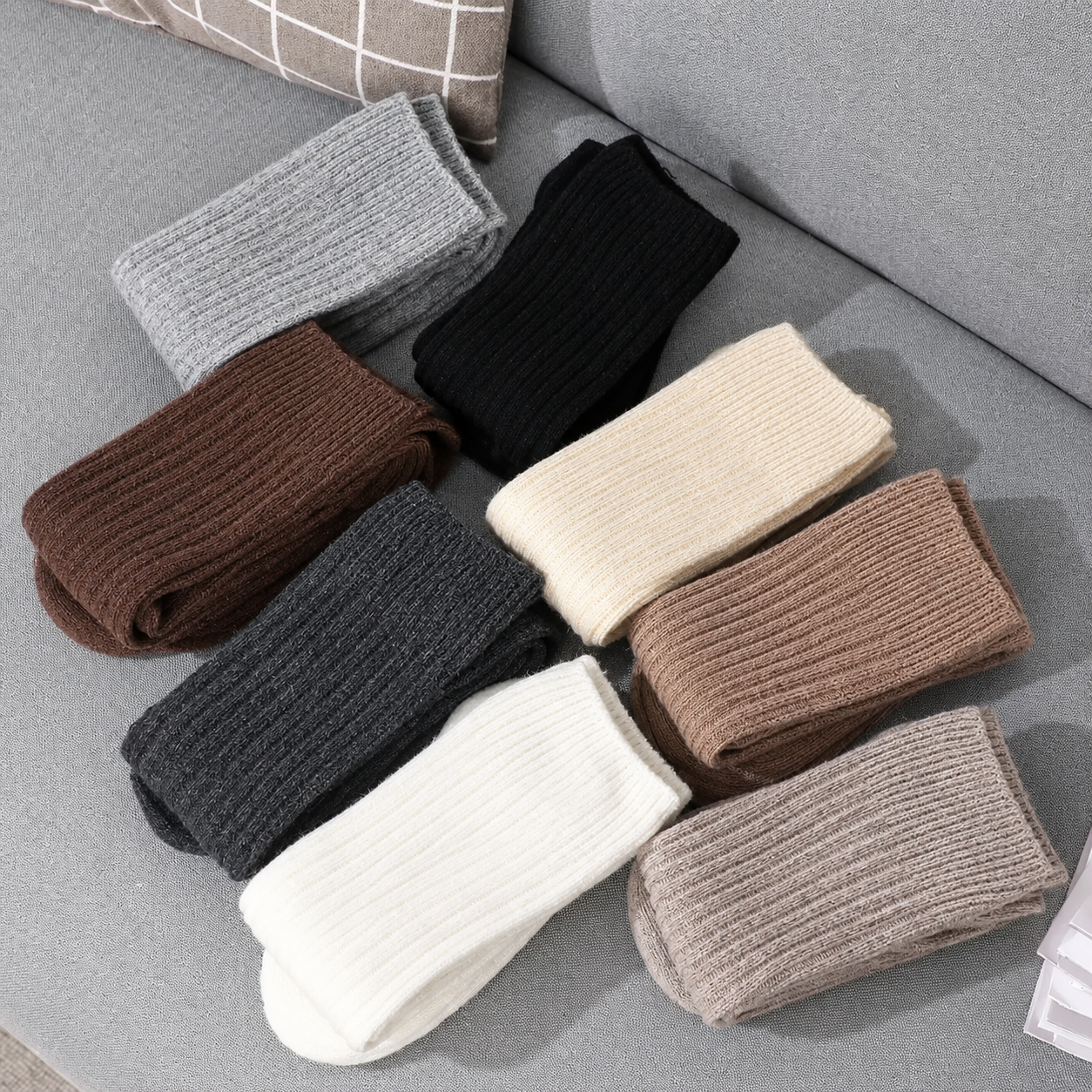 Thick Striped Winter Socks with Slim Stretch Fit for Women