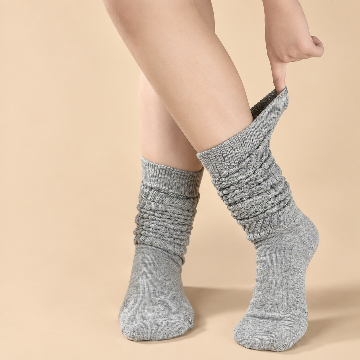 Pack of 3 Slouchy Scrunch Stretch Socks for Casual Wear and Workouts for Women