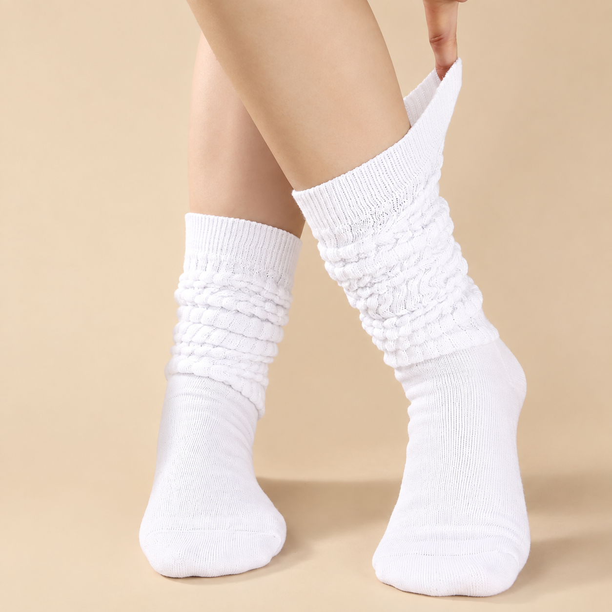 Pack of 3 Slouchy Scrunch Stretch Socks for Casual Wear and Workouts for Women