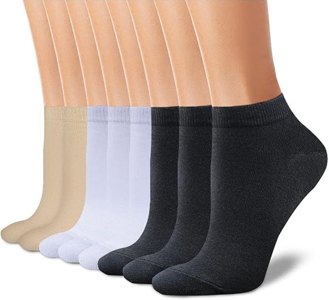 8 Pairs Of Non Slip Low Cut Casual Socks