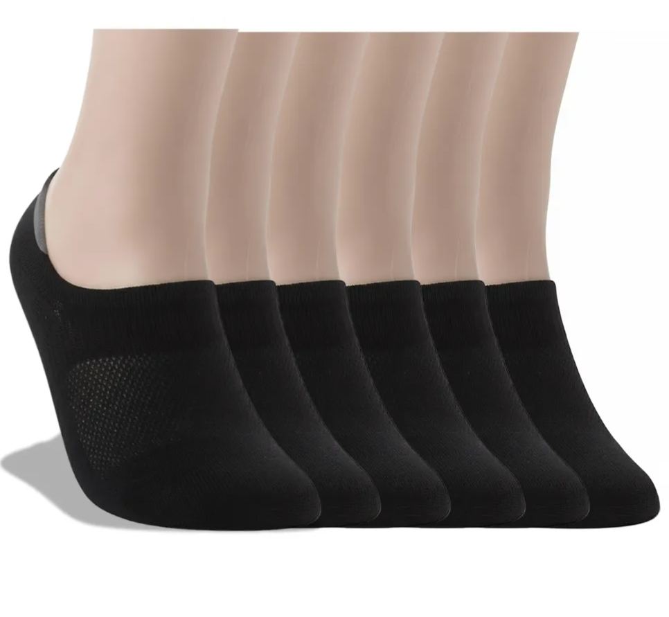 6 Pairs Of  Seamless Wide Toe No Show Socks