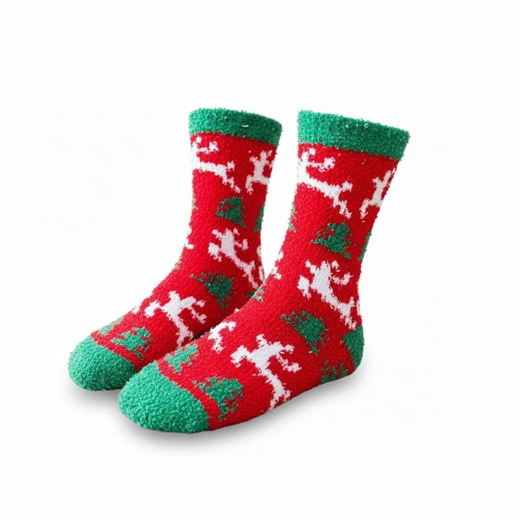 12 Pairs Christmas Fuzzy Socks