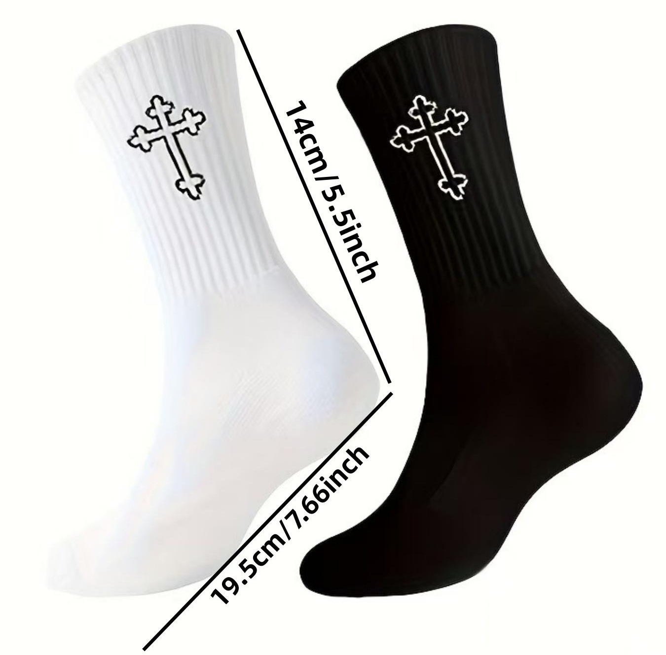 10/30 Double Pack Unisex Couples Cross Casual Mid-Calf Socks Athletic Socks, Sweat Absorbent Socks, Valentine's Day Gift Breathable, Sweat-Absorbing, Comfortable and Durable Suitable for Daily Work, Leisure, Running, Sports, Outdoor Cycling