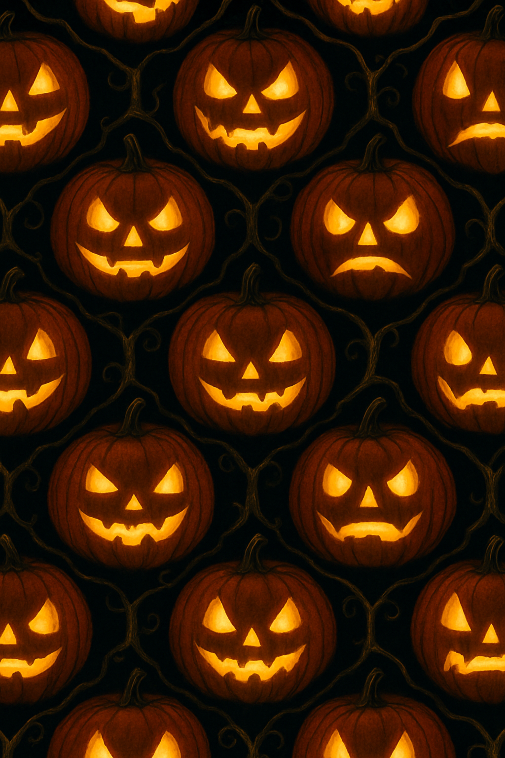 Glowing Pumpkin Tessellation On Black Background trendy patterned over-the-knee socks