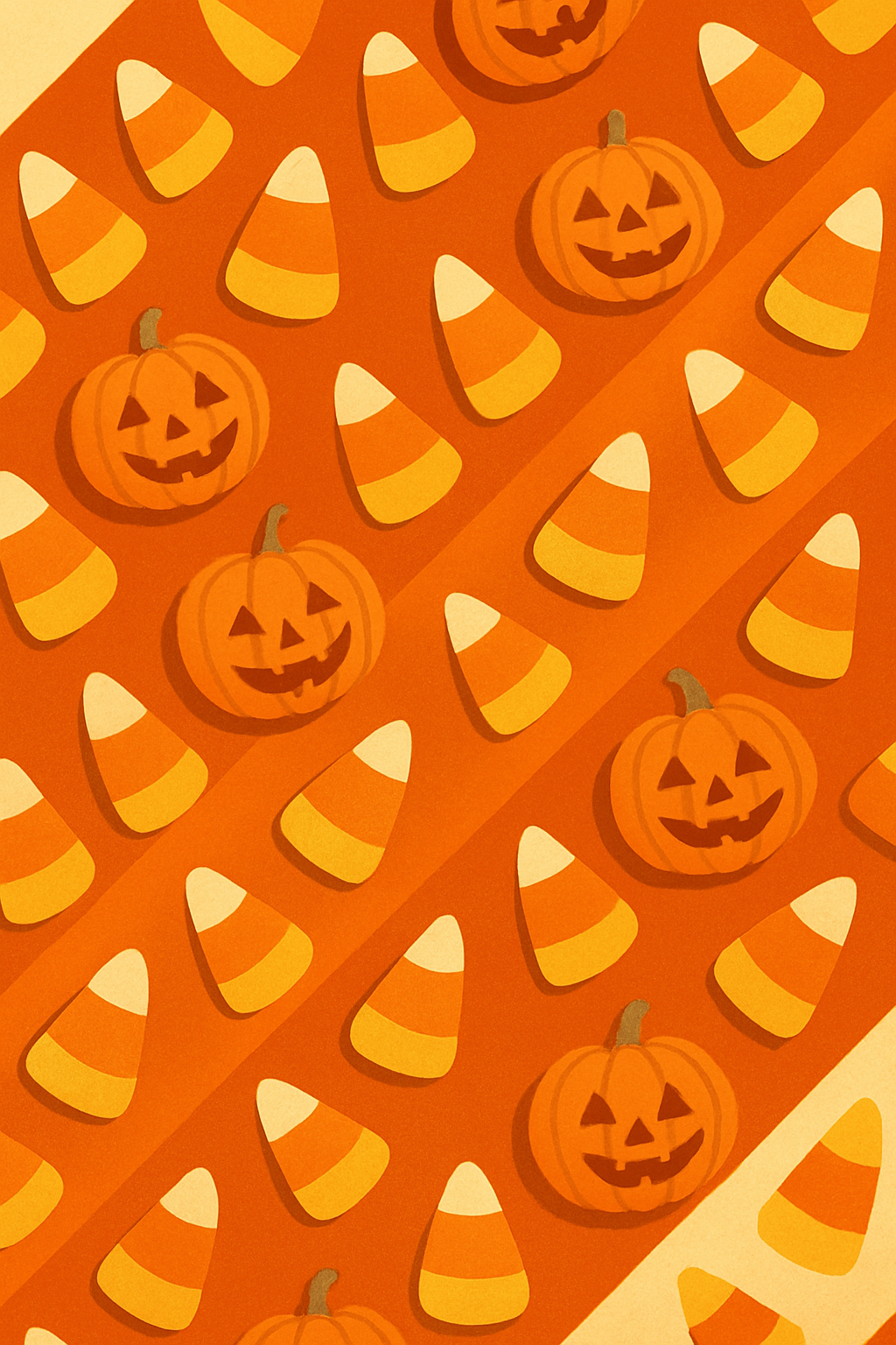 Diagonal Candy Corn And Pumpkin Stripe On Orange Background unique graphic over-the-knee socks