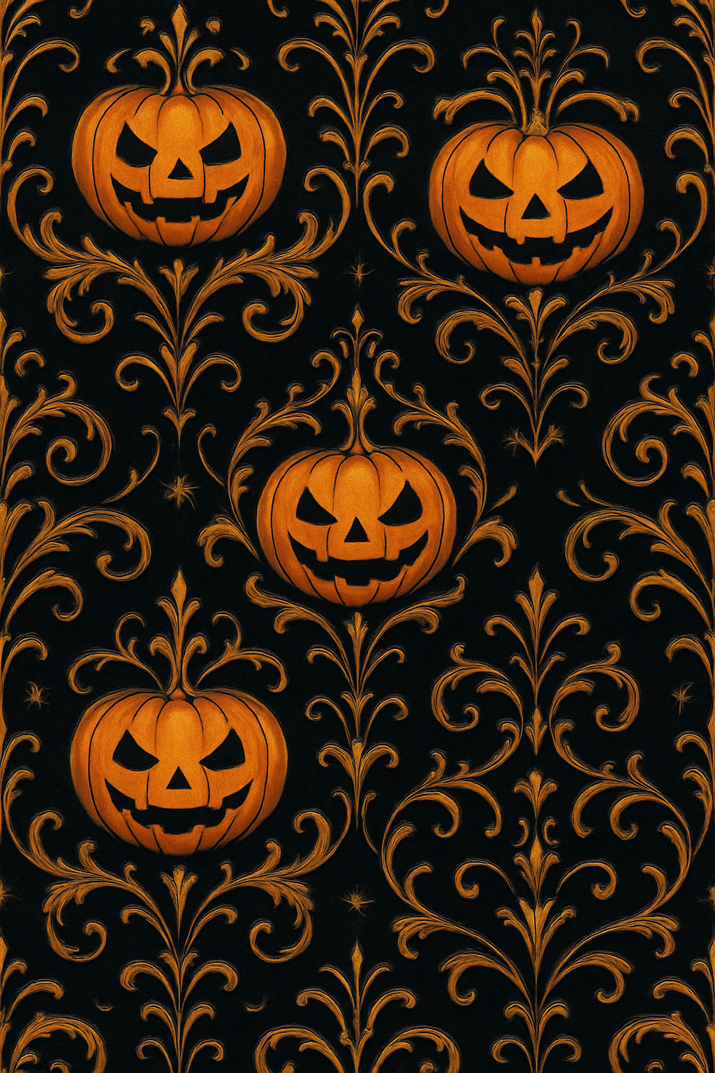 Jack O Lantern Damask On Black Background soft everyday over-the-knee socks