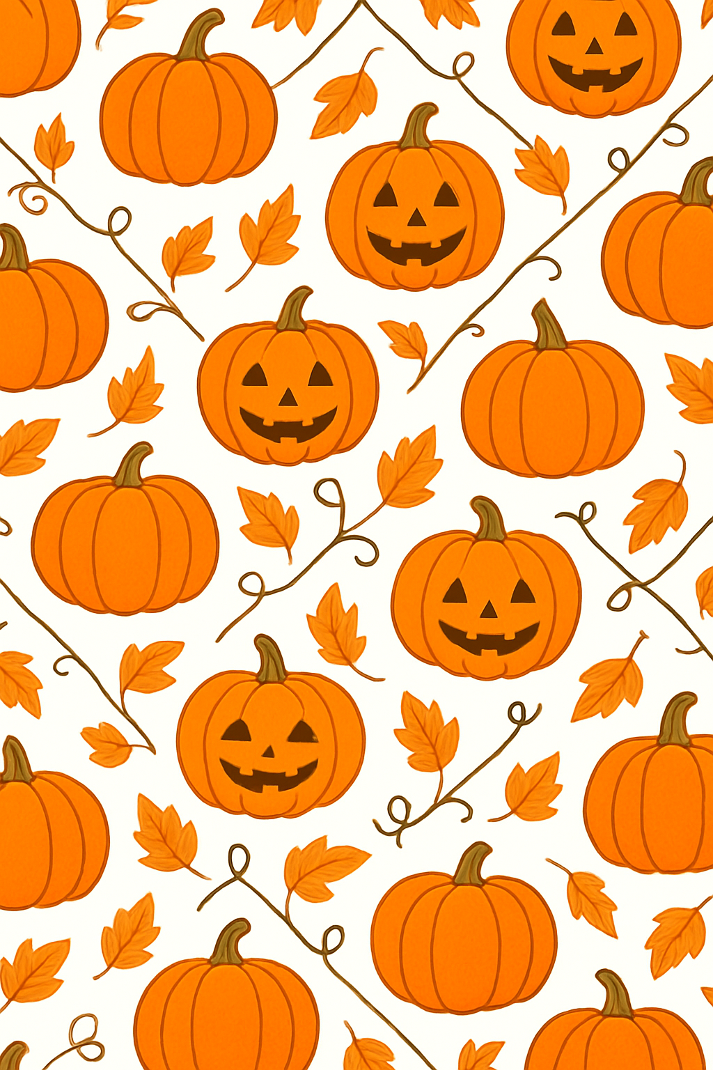 Pumpkin Vine Lattice On White Background designer print over-the-knee socks