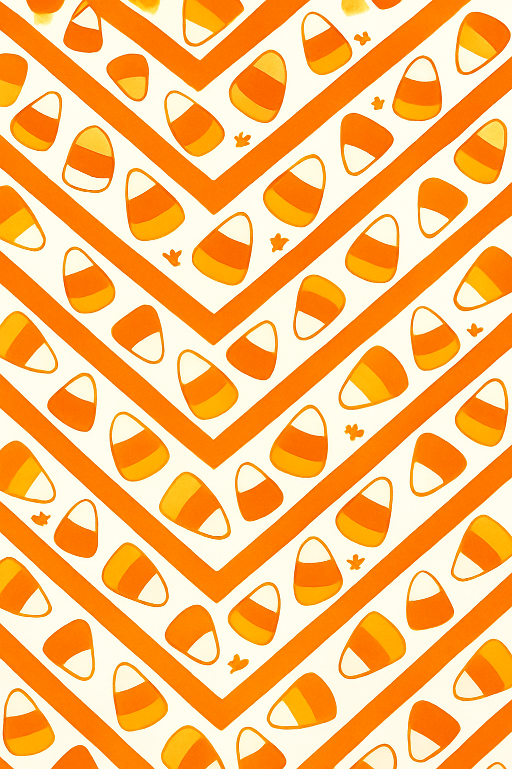 Candy Corn Chevron On White Background personalized over-the-knee socks