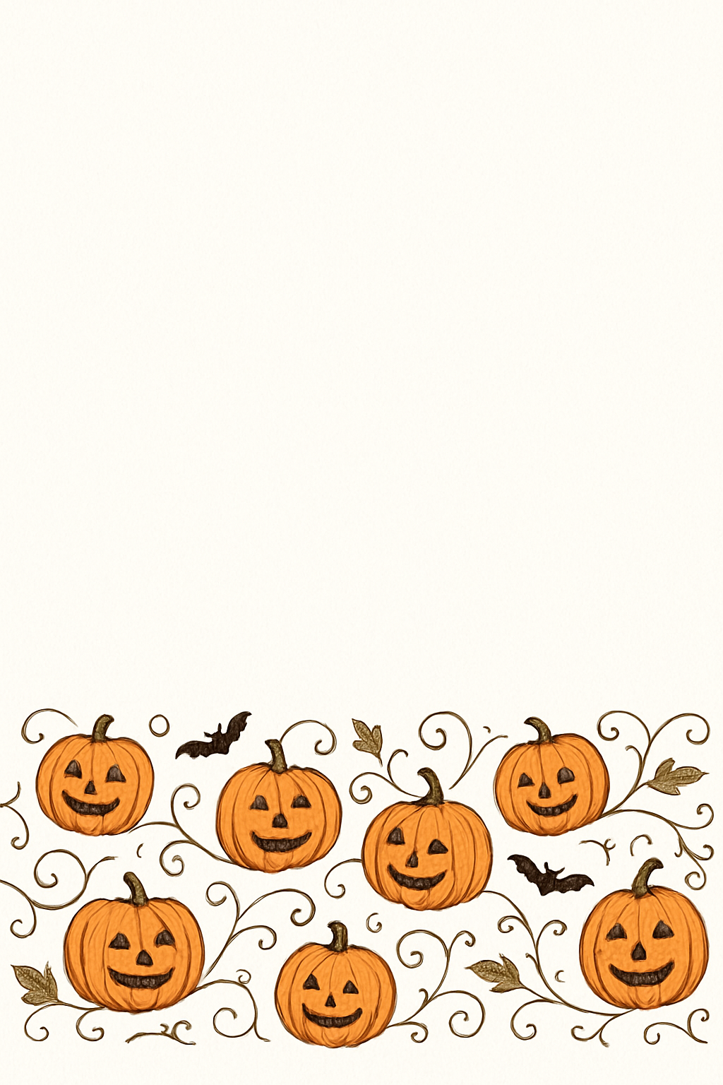 Carved Pumpkin Border Pattern On White Background designer print over-the-knee socks