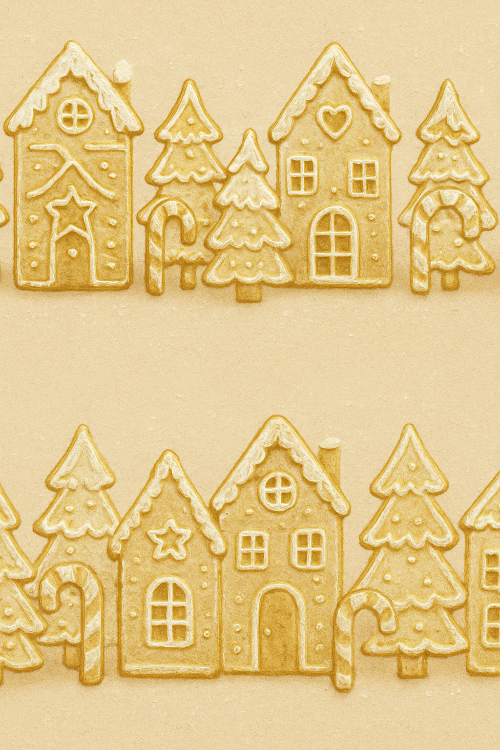 Gingerbread Village Border Band trendy patterned over-the-knee socks