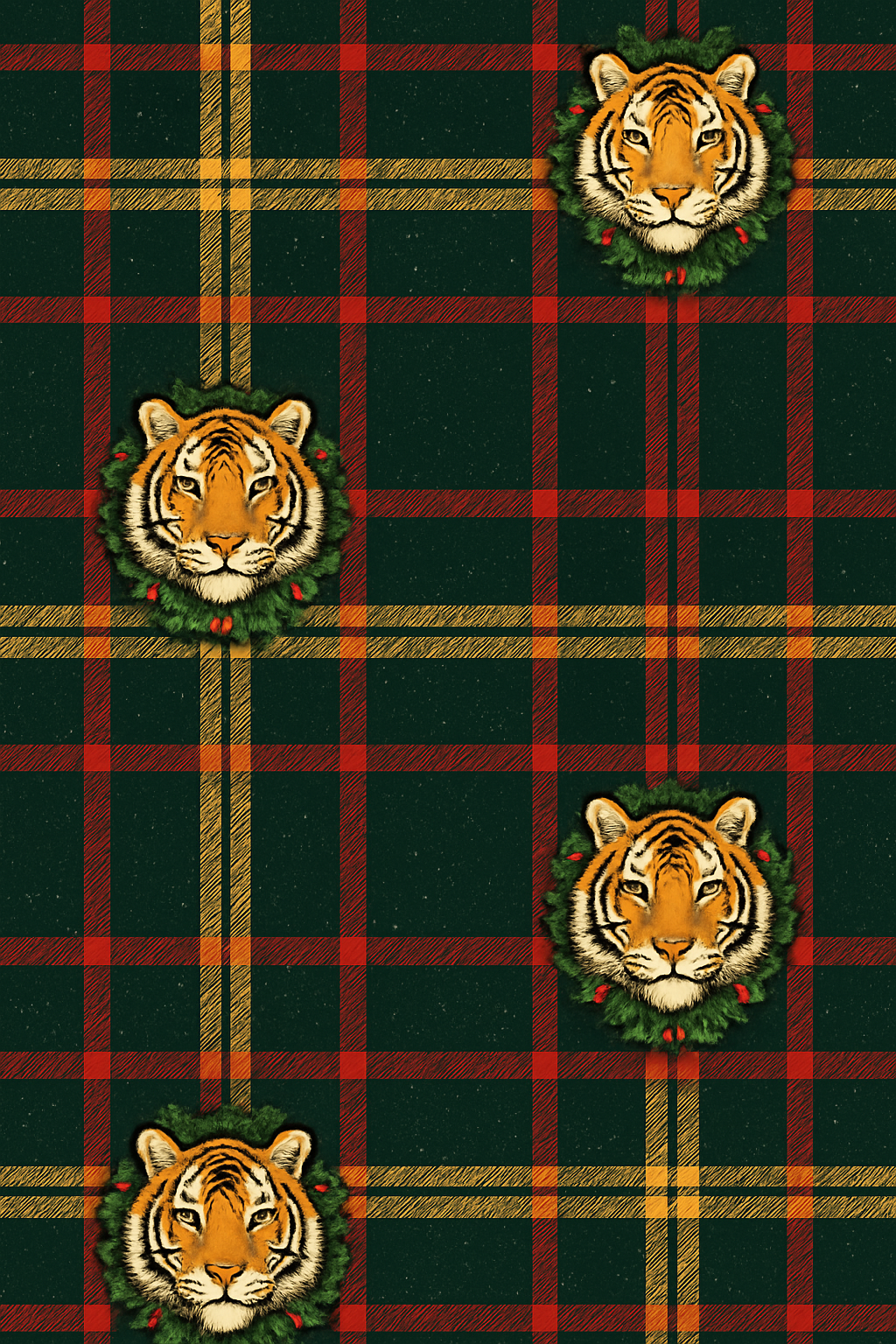 Festive Tiger Plaid Tartan premium cozy over-the-knee socks