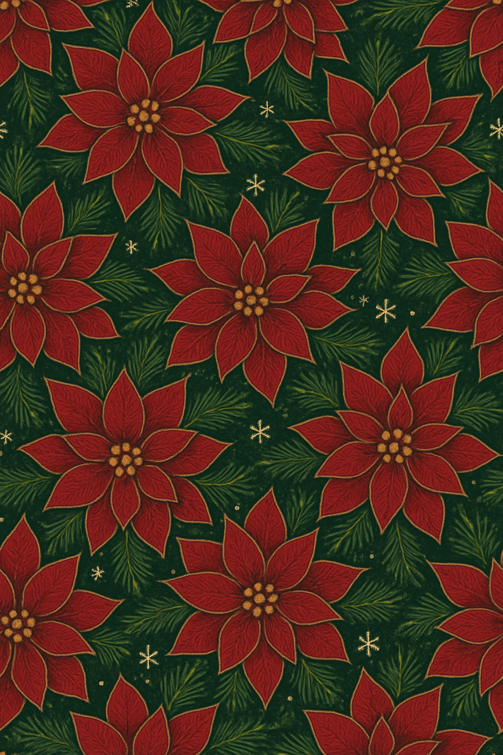 Poinsettia Tessellation On Deep Green custom over-the-knee socks