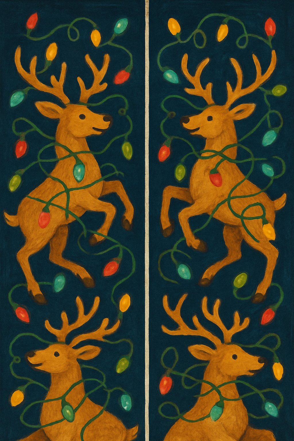 Reindeer Light Garland Mirror custom over-the-knee socks