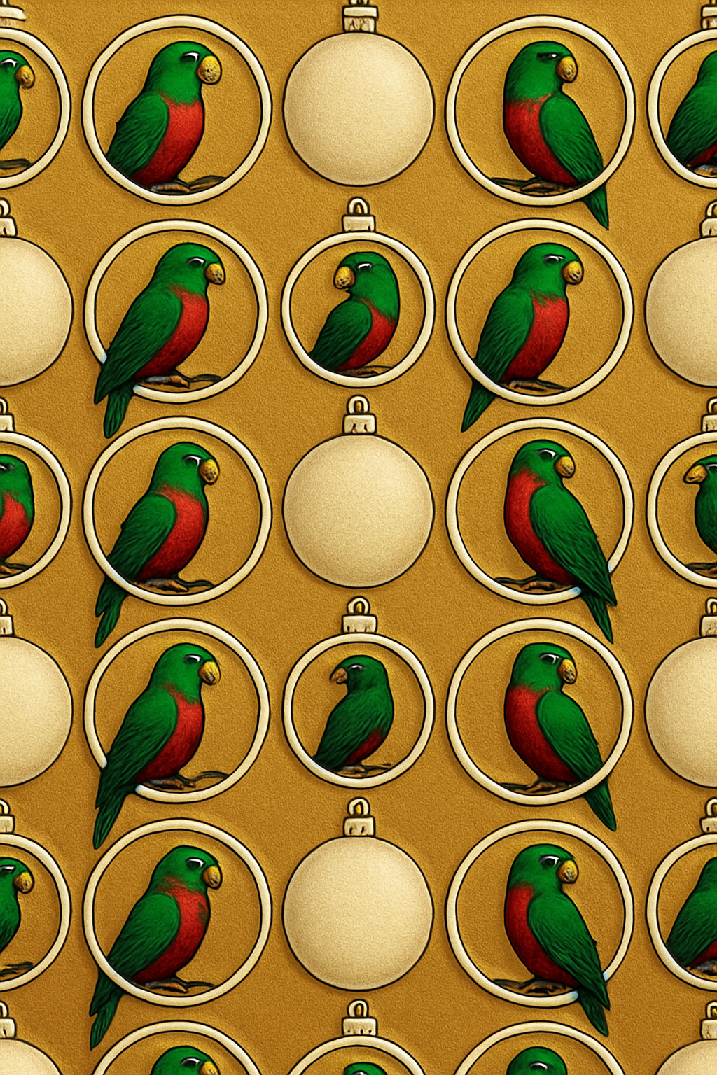 Parrot Bauble Alternating Grid On Gold unique graphic over-the-knee socks