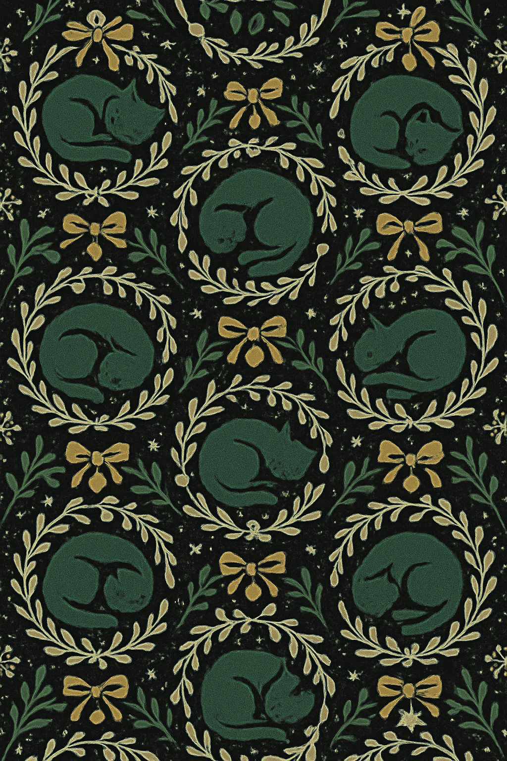 Midnight Mistletoe Mosaic soft everyday over-the-knee socks