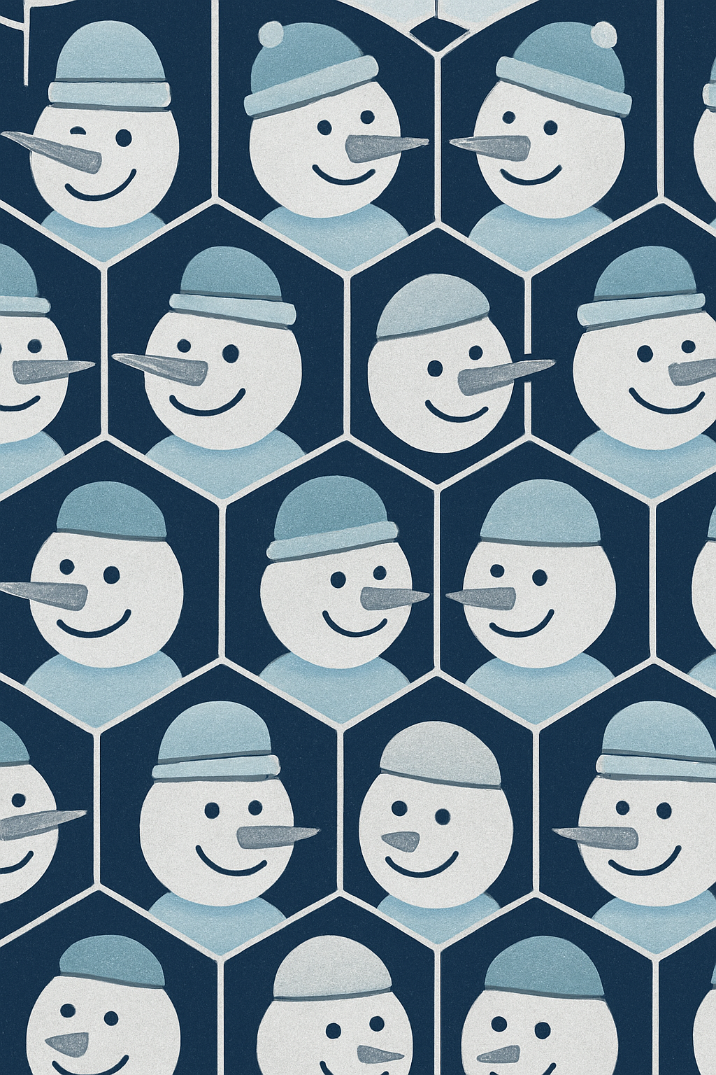 Icy Snowman Tessellation On Navy Blue designer print over-the-knee socks