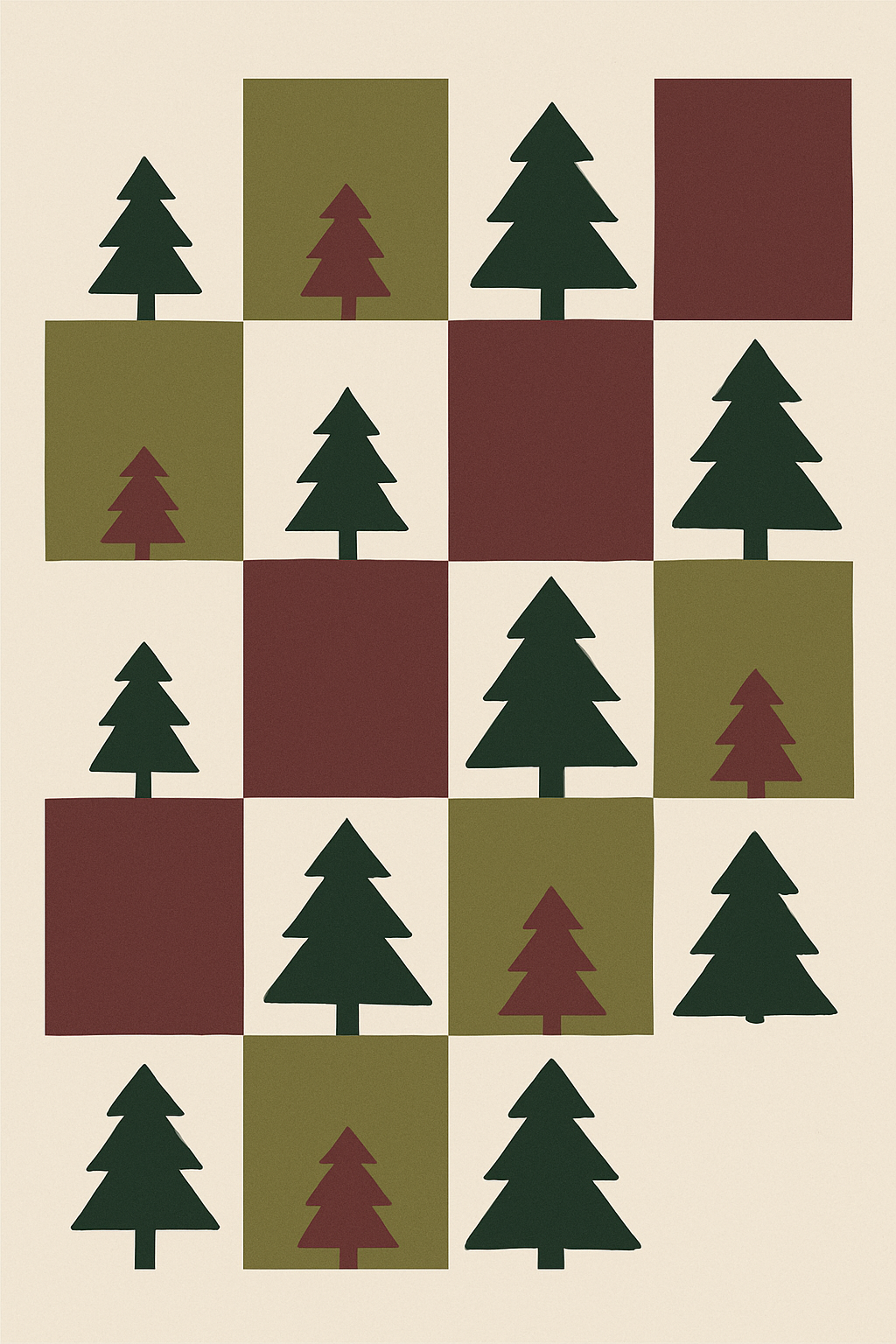 Minimal Tree Progression On Ivory premium cozy over-the-knee socks