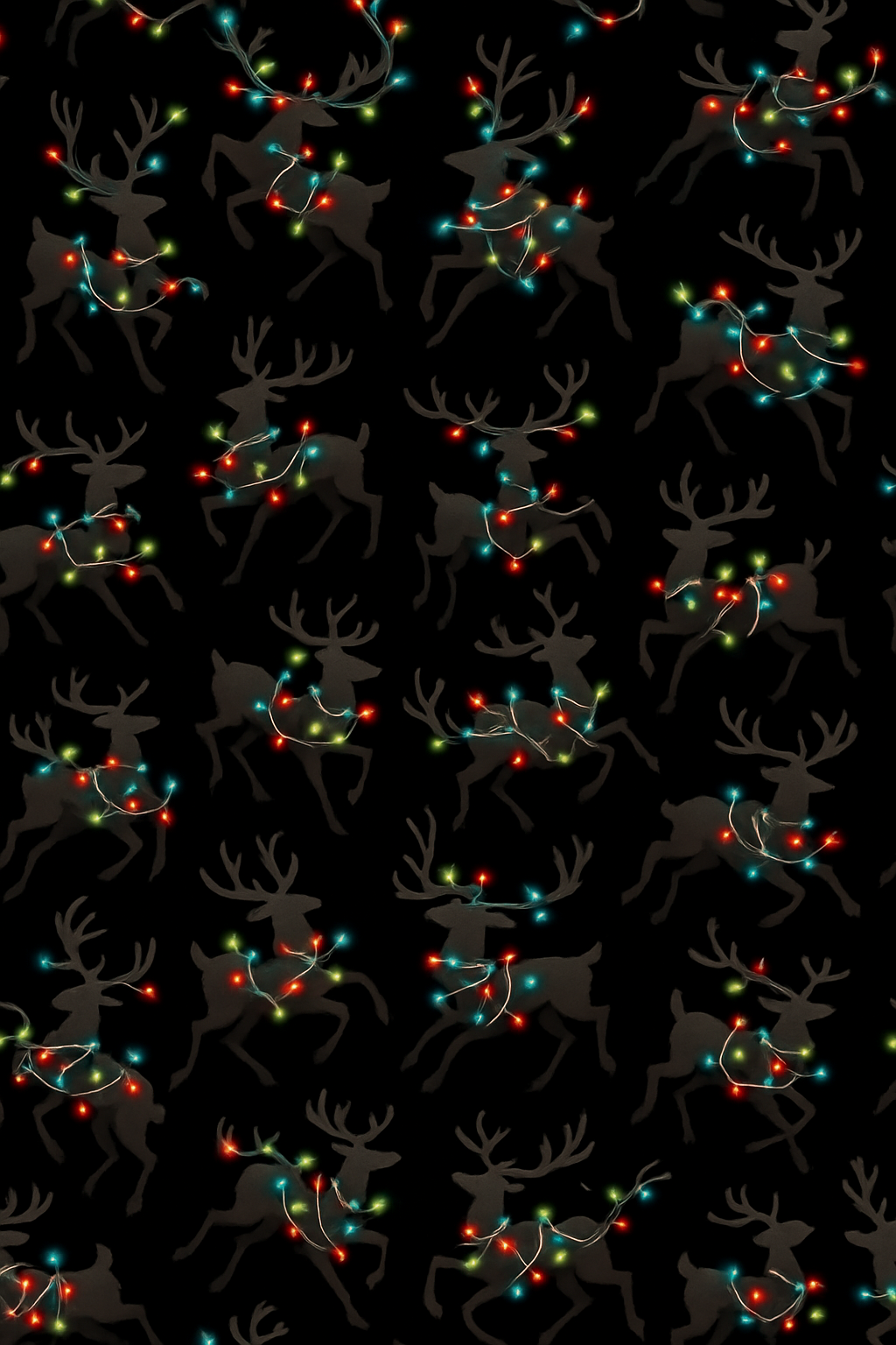 Reindeer Light Scatter On Black personalized over-the-knee socks