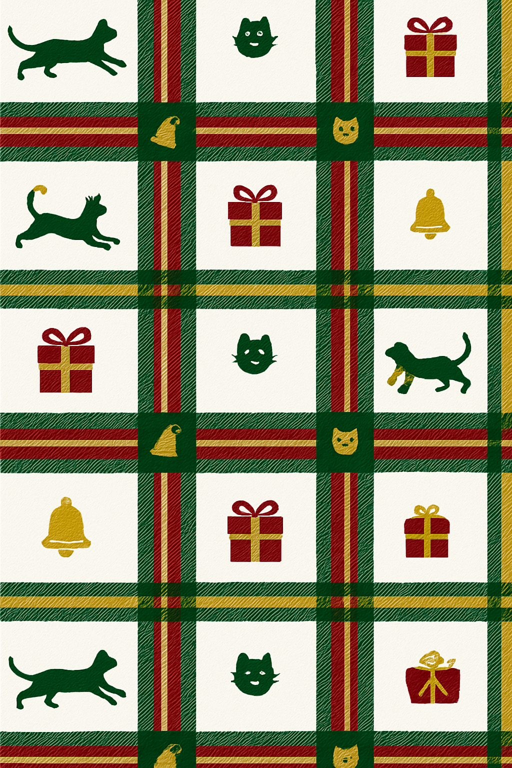 Playful Cat Chaos Tartan On White Background unique graphic over-the-knee socks