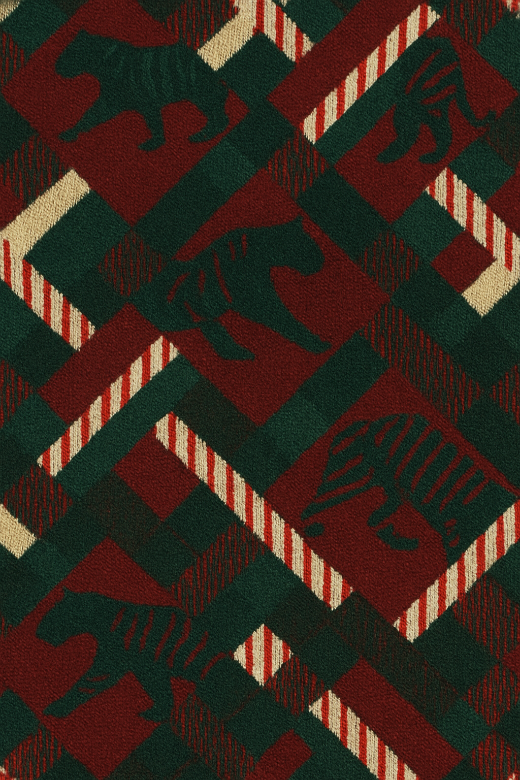 Tartan Tiger Plaid With Candy Canes On Maroon Background premium cozy over-the-knee socks