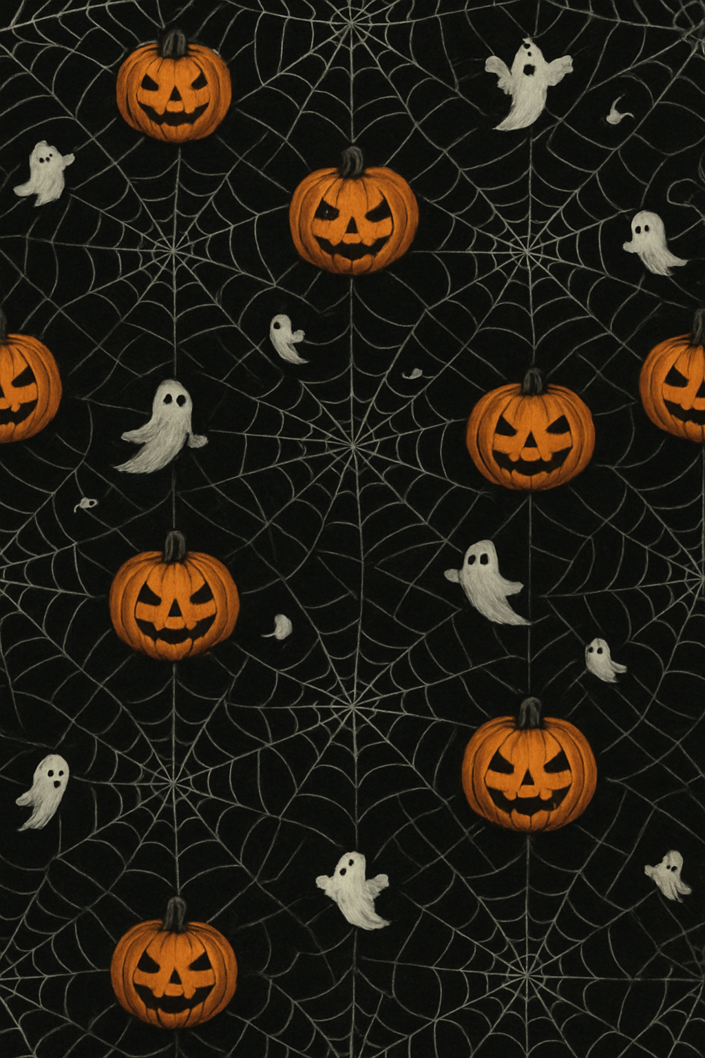 Spider Web Overlay With Pumpkins On Black Background premium cozy over-the-knee socks