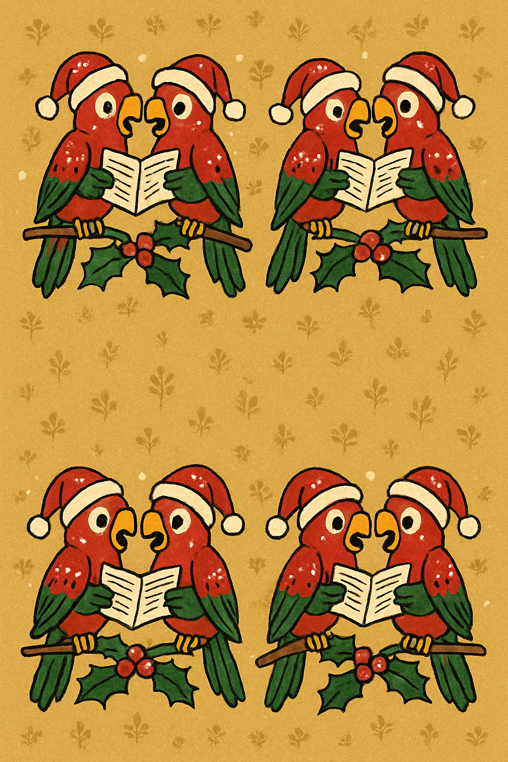 Parrot Caroler Border On Gold Background comfortable cotton over-the-knee socks