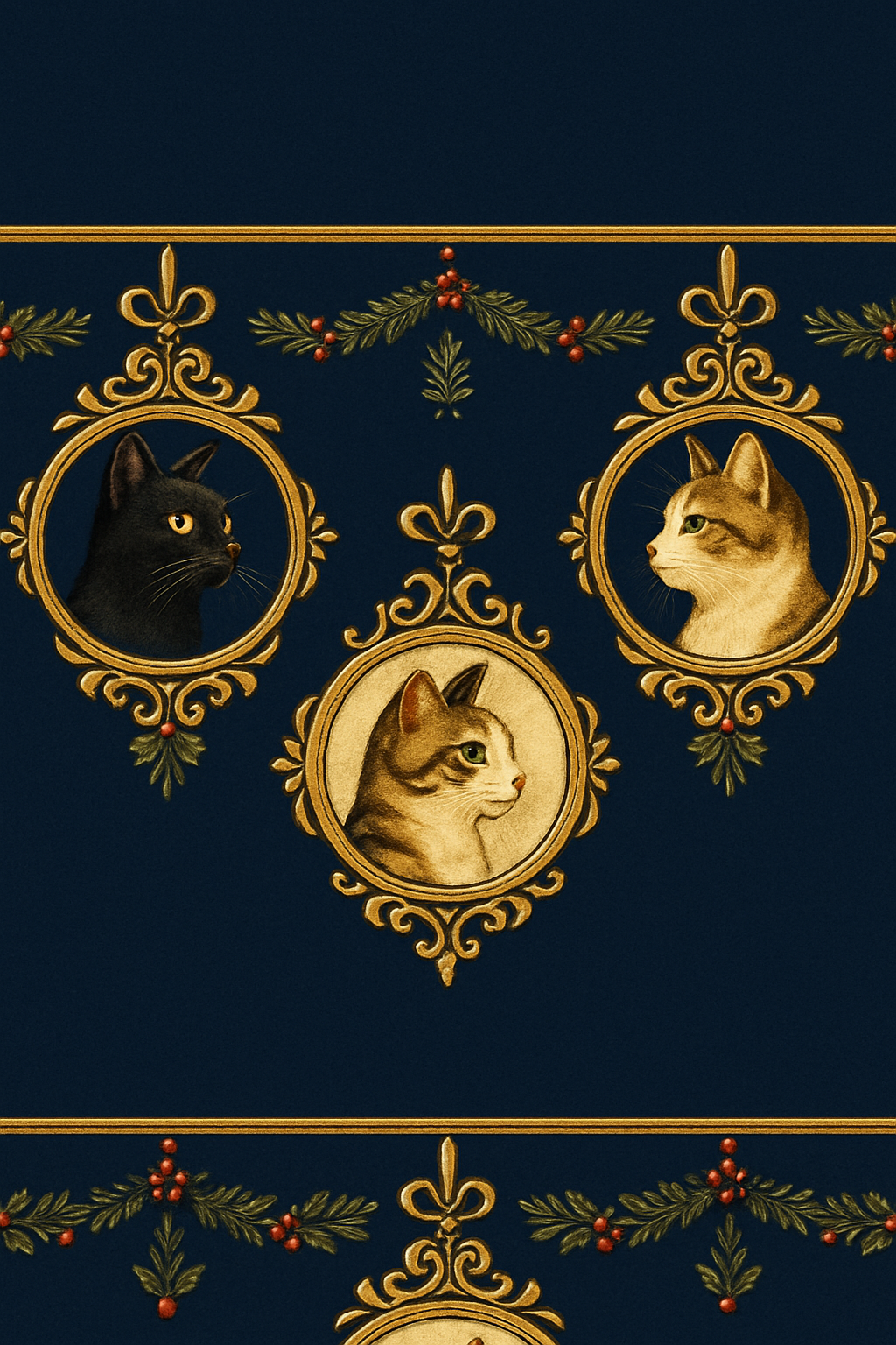 Golden Ornament Cat Parade personalized over-the-knee socks