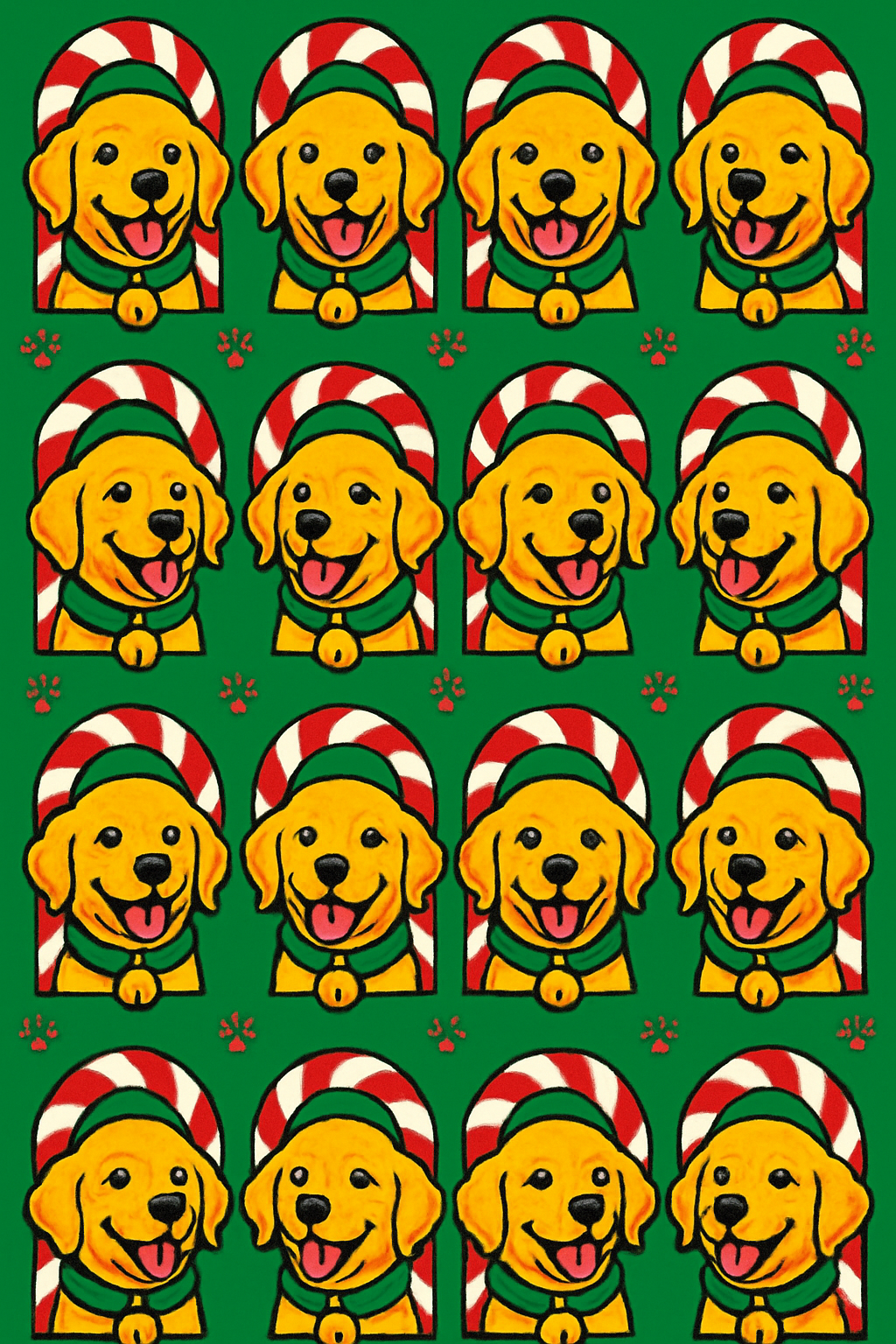 Puppy Candy Cane Bands soft everyday over-the-knee socks