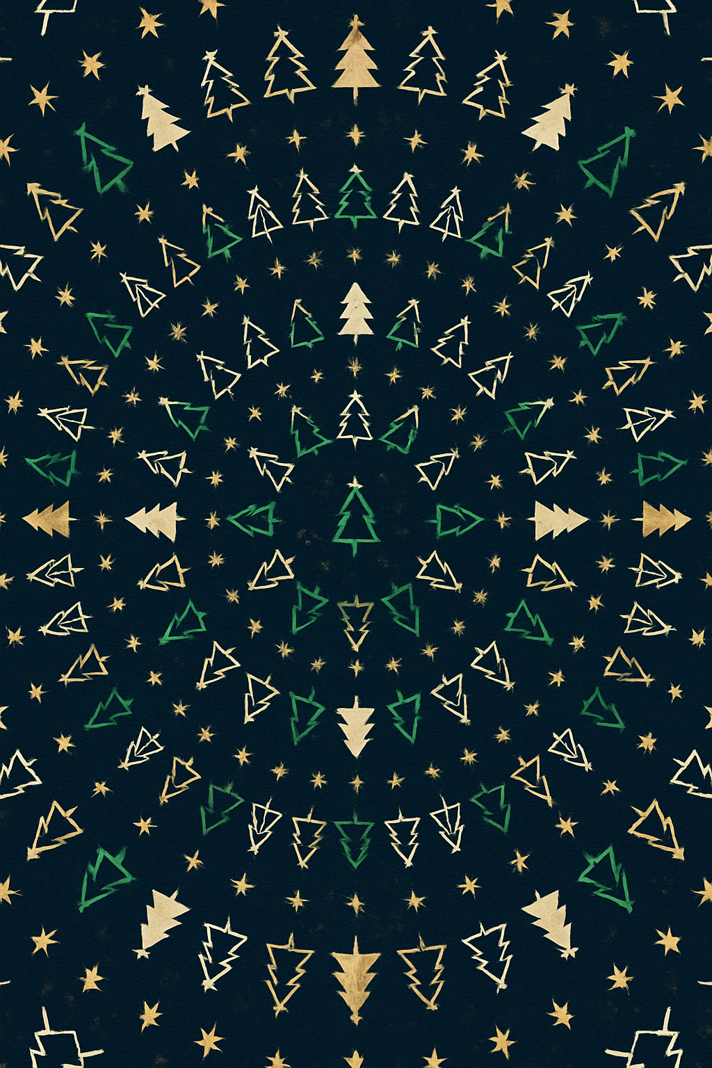 Christmas Tree Concentric Array On Navy Blue stylish fashion over-the-knee socks