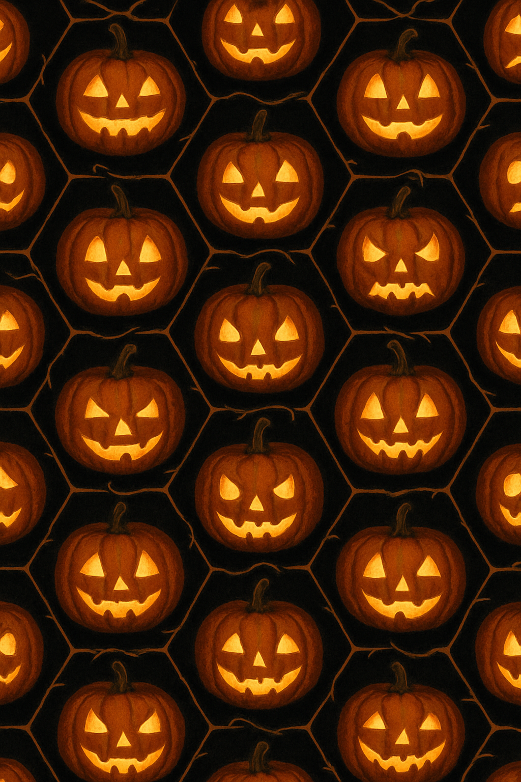 Glowing Pumpkin Tessellation On Black Background unique graphic over-the-knee socks