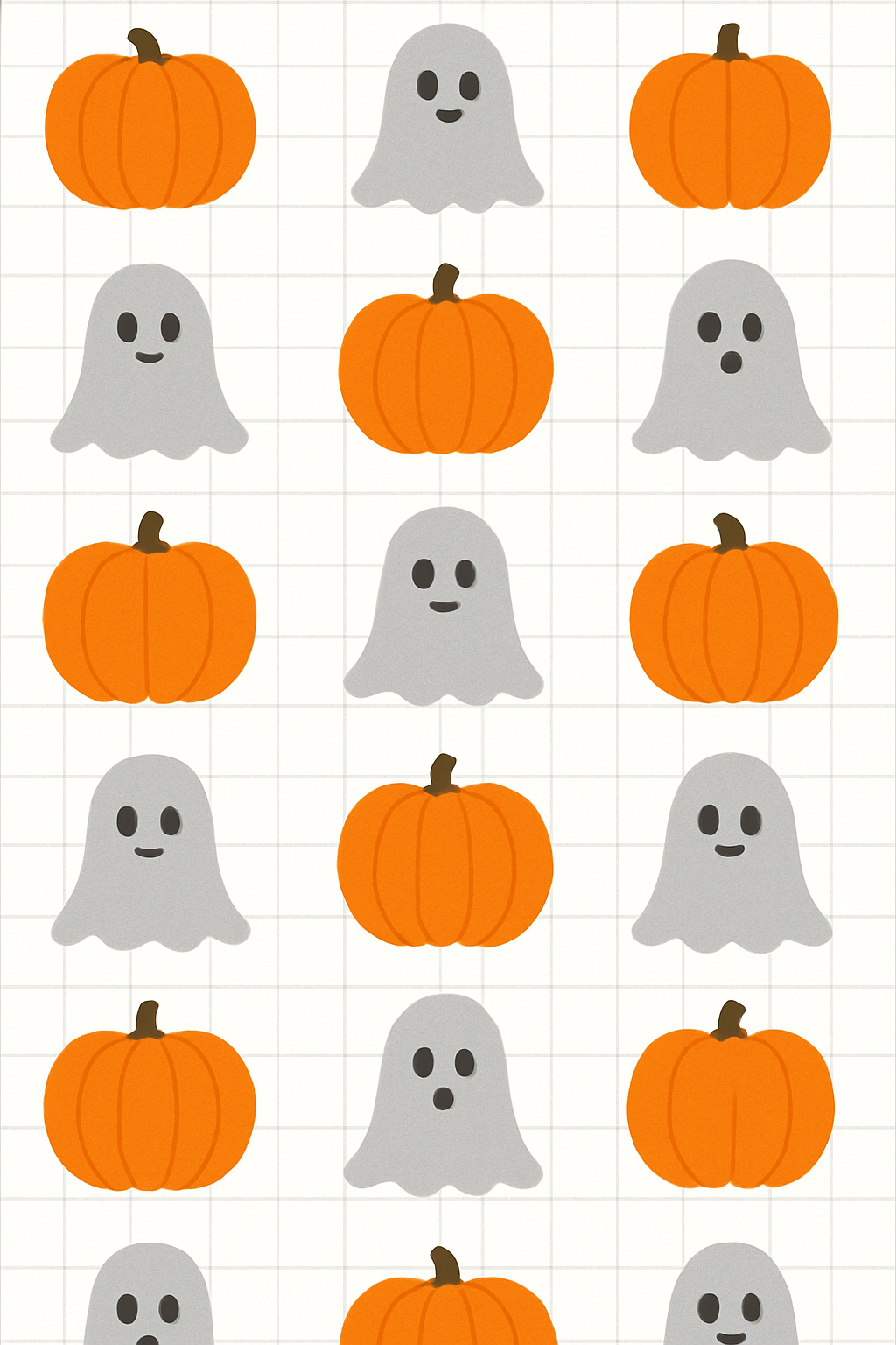 Alternating Ghost And Pumpkin Grid On White Background premium cozy over-the-knee socks