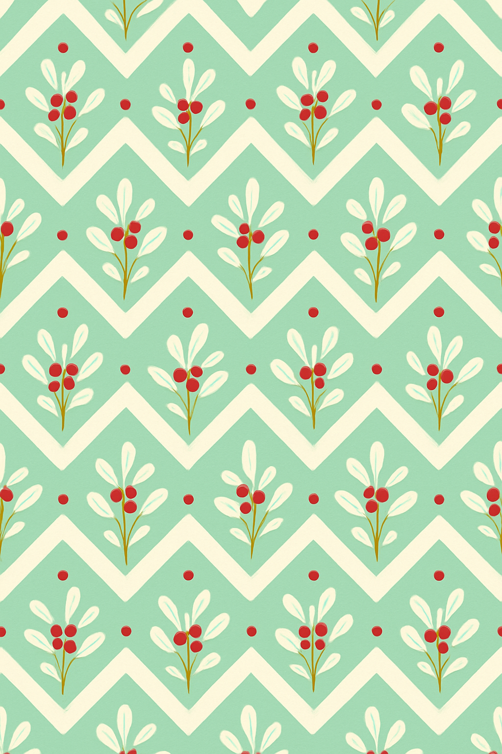 Mistletoe Wave Chevron soft everyday over-the-knee socks