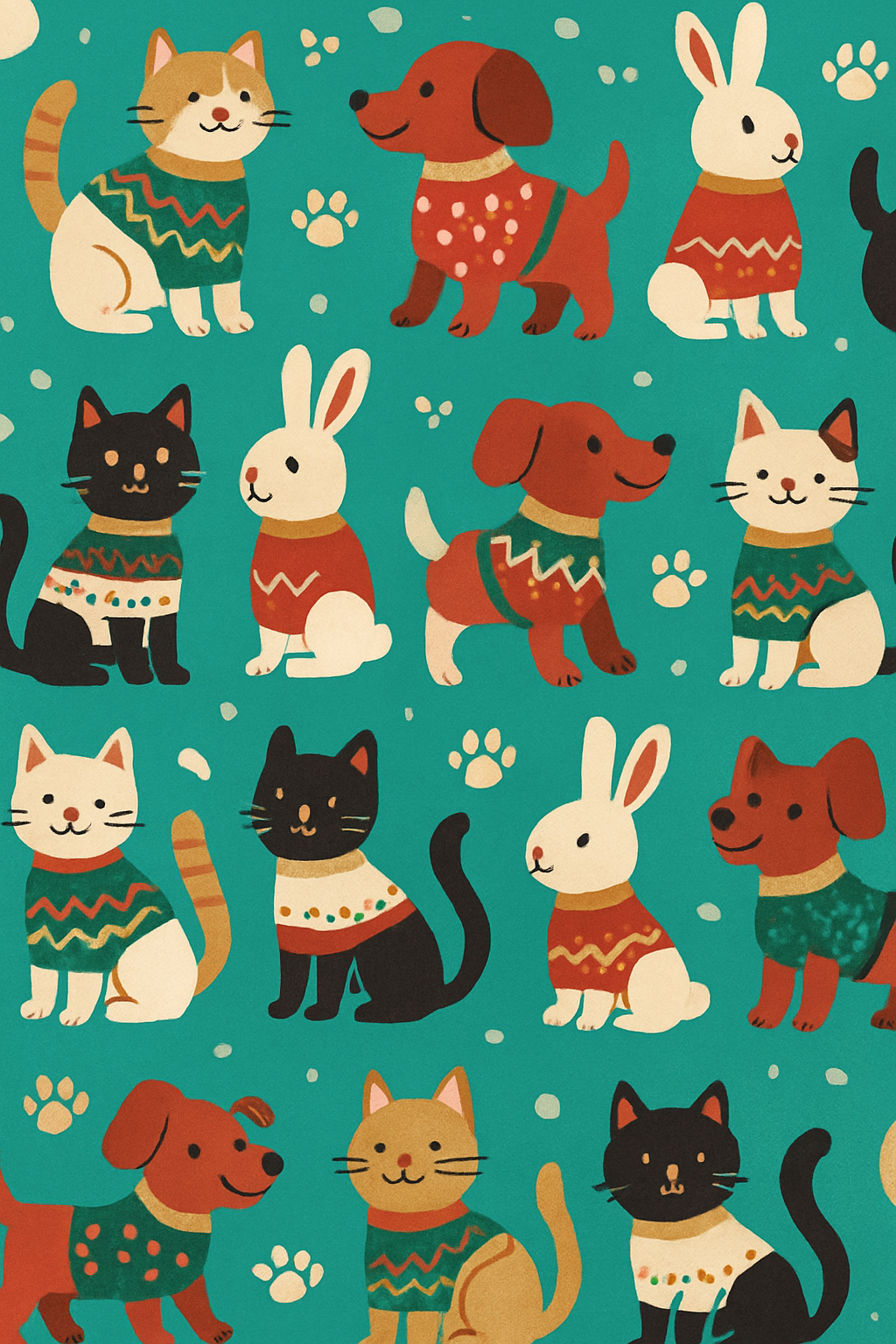 Holiday Pet Parade On Turquoise Background premium cozy over-the-knee socks