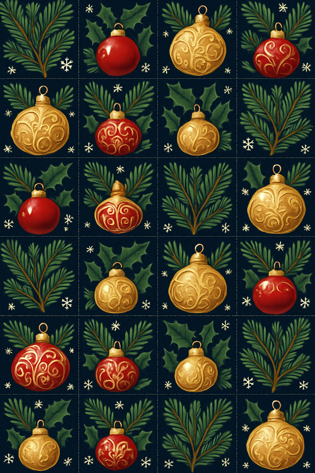 Evergreen Ornament Grid premium cozy over-the-knee socks