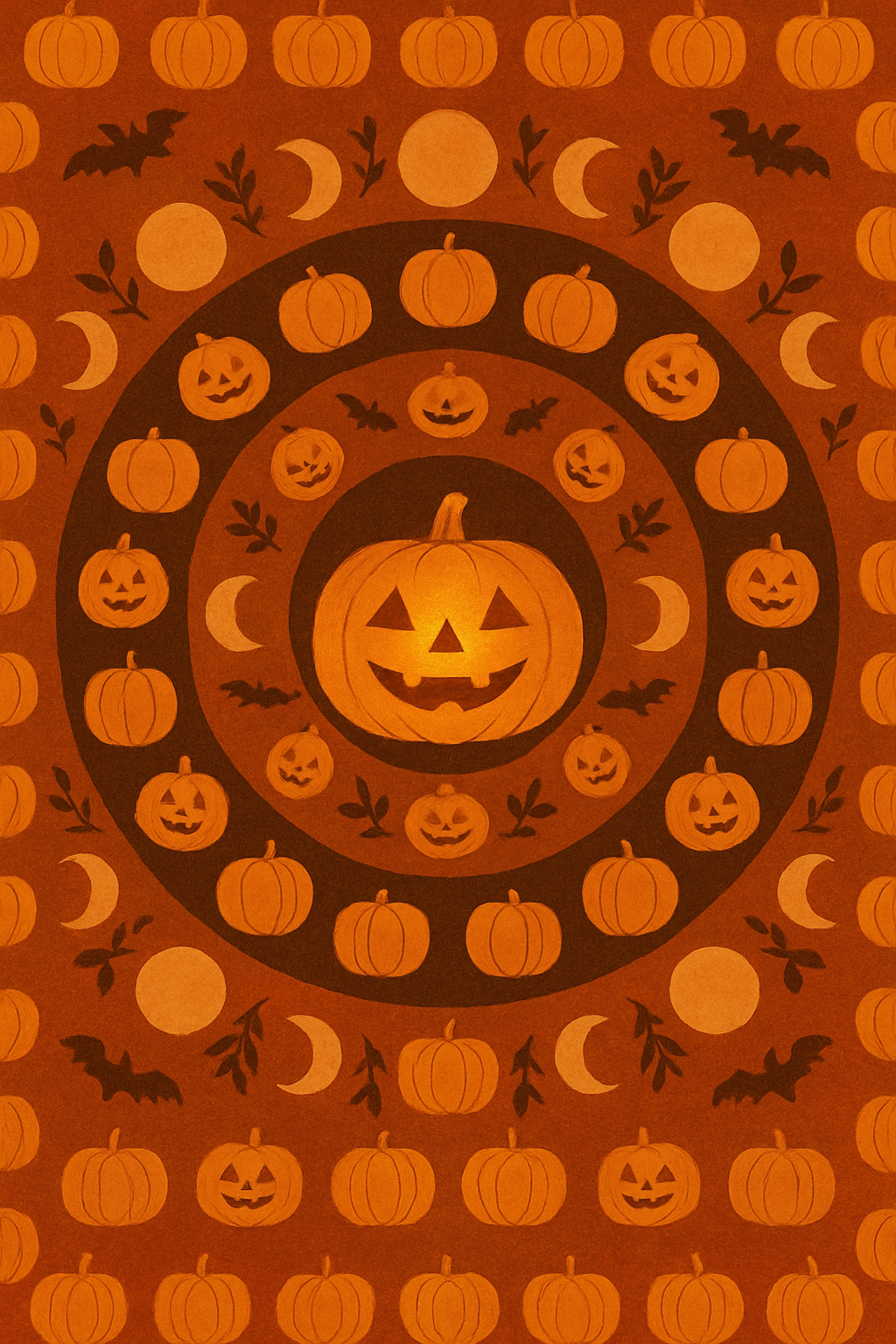 Radial Harvest Moon Pumpkins On Orange Background personalized over-the-knee socks