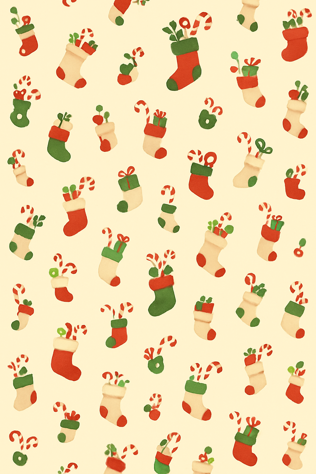 Stocking Motif Scatter On Light Yellow trendy patterned over-the-knee socks