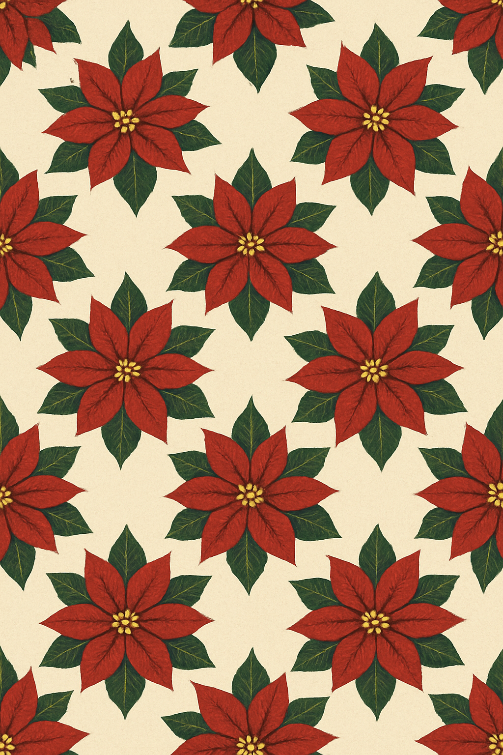 Poinsettia Corner Repeat On Ivory comfortable cotton over-the-knee socks