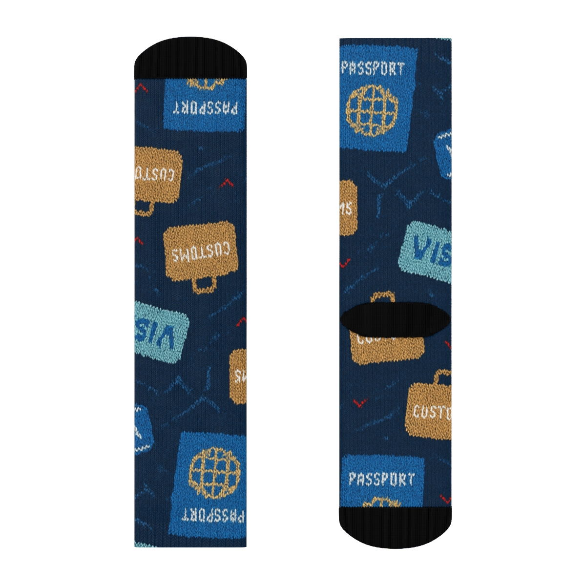 Immigration Officer Knit Illusion Stamp Scatter personalized crew socks