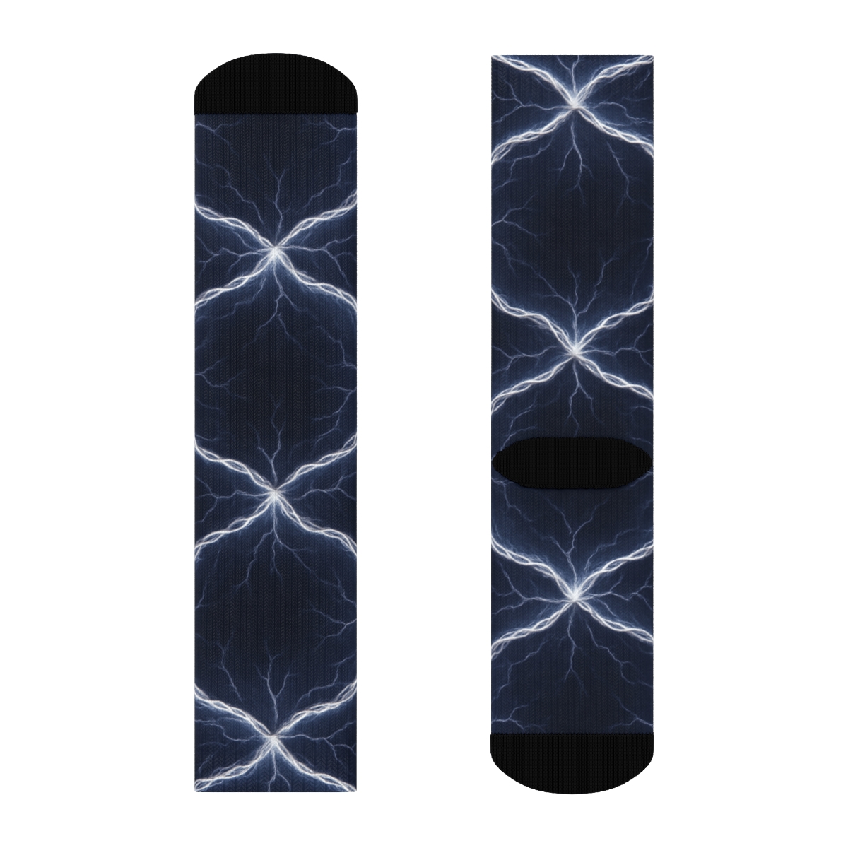 Indigo Arc Lattice On Metallic Storm Field premium sports crew socks