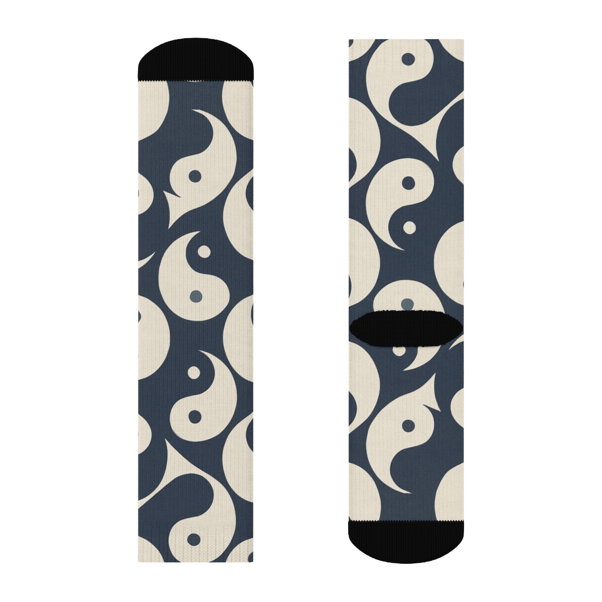 Indigo Cream Teardrop Checker Flow Repeat designer printed crew socks