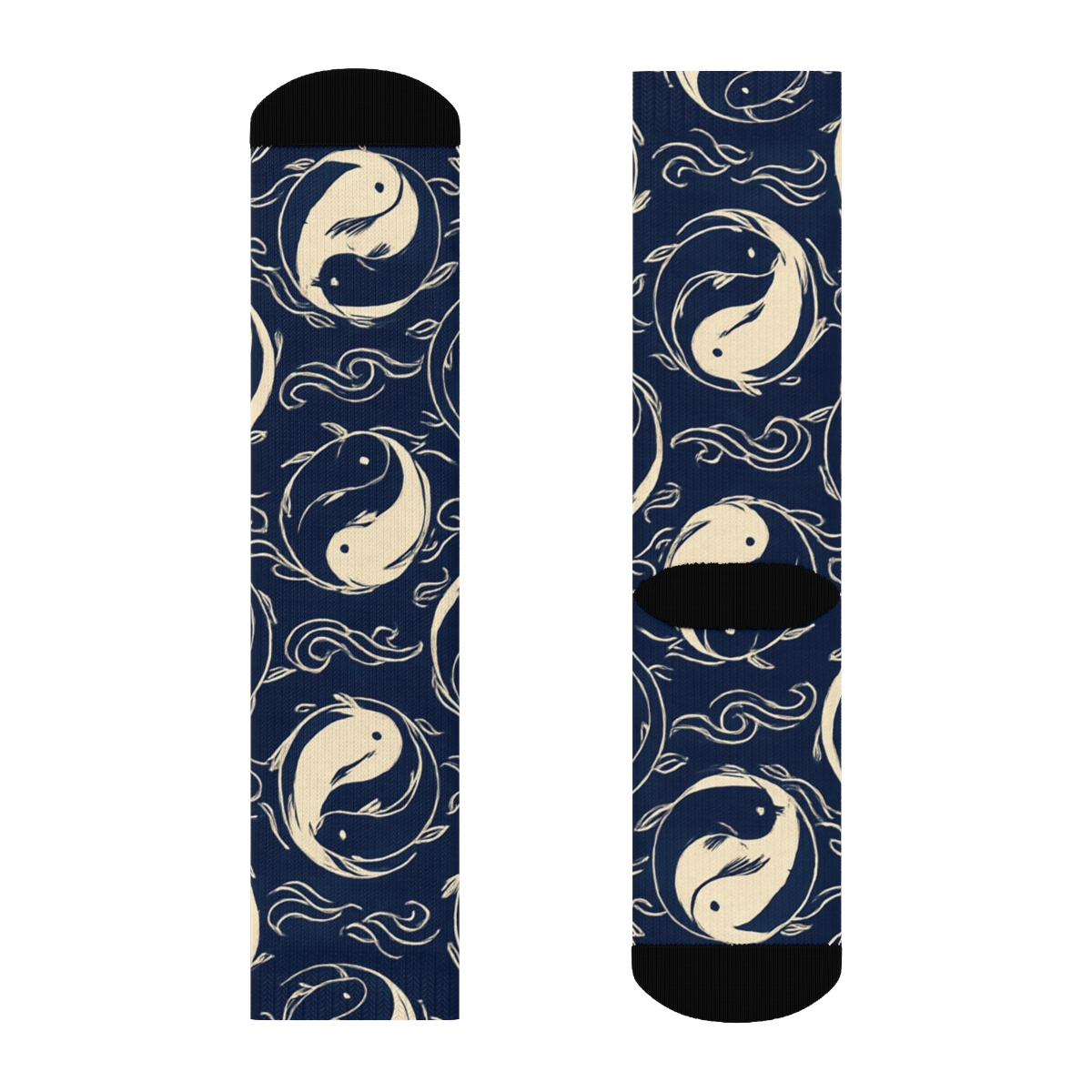 Indigo Koi Duality Ring Tessellation trendy patterned crew socks
