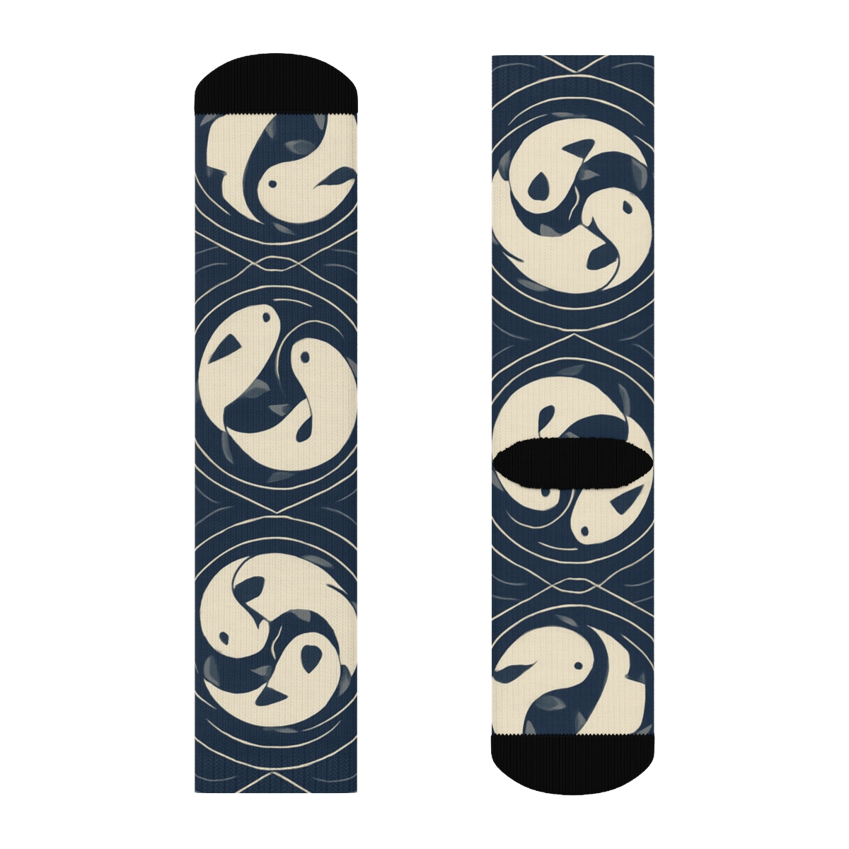 Indigo Koi Duality Ring Tessellation soft everyday crew socks