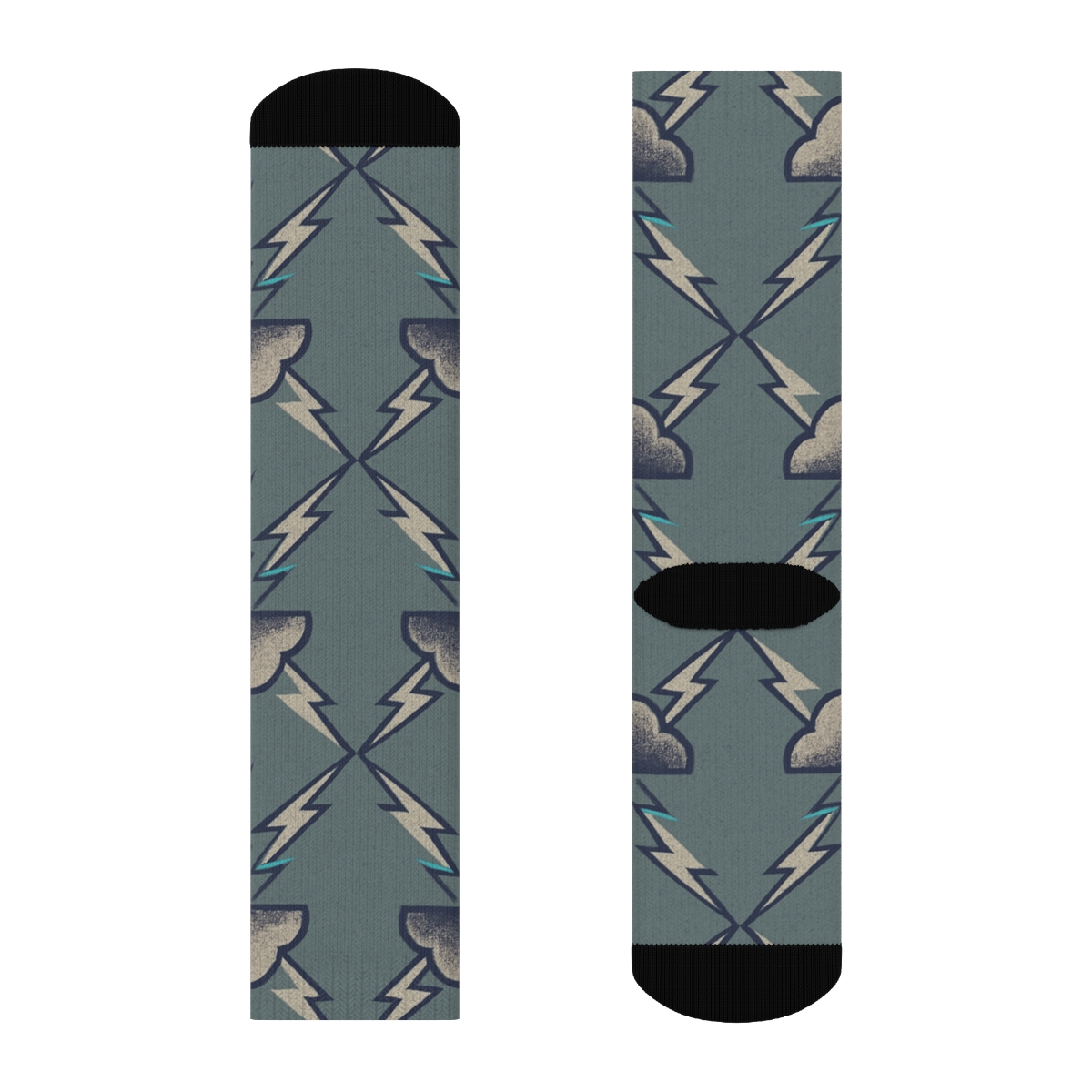 Industrial Storm Poster Tessellation comfortable cotton crew socks