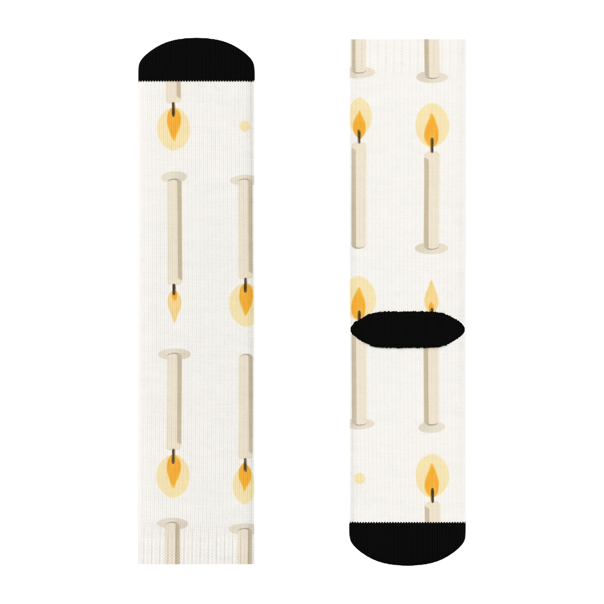 Ivory Wax Taper Grid Candle stylish athletic crew socks