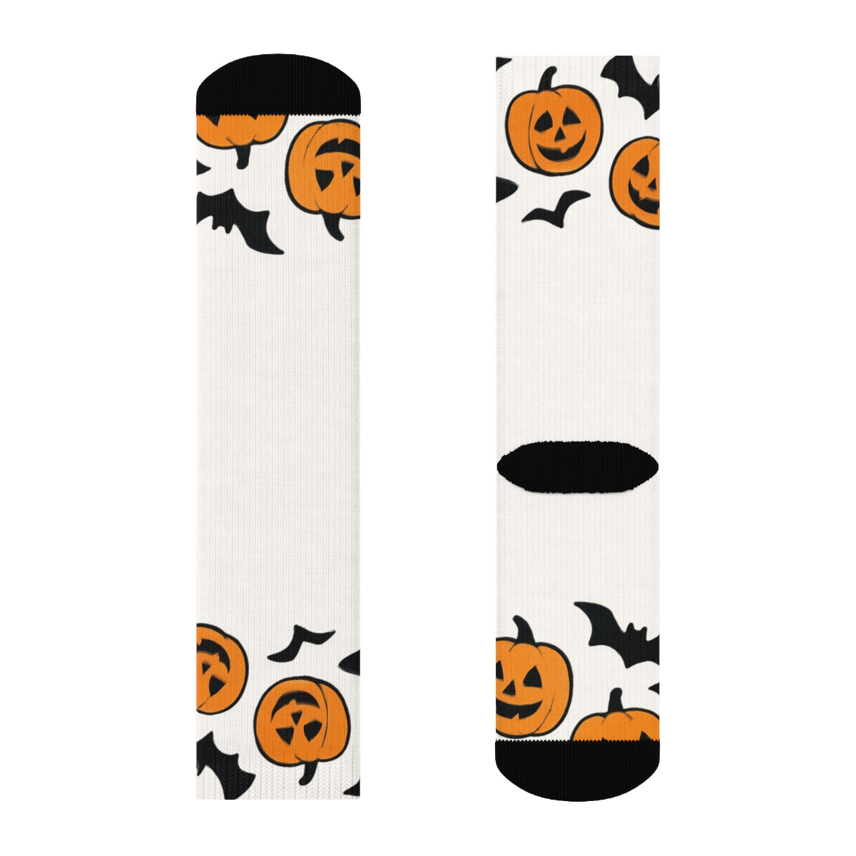 Jack O Lantern Border Pattern On White Background stylish athletic crew socks