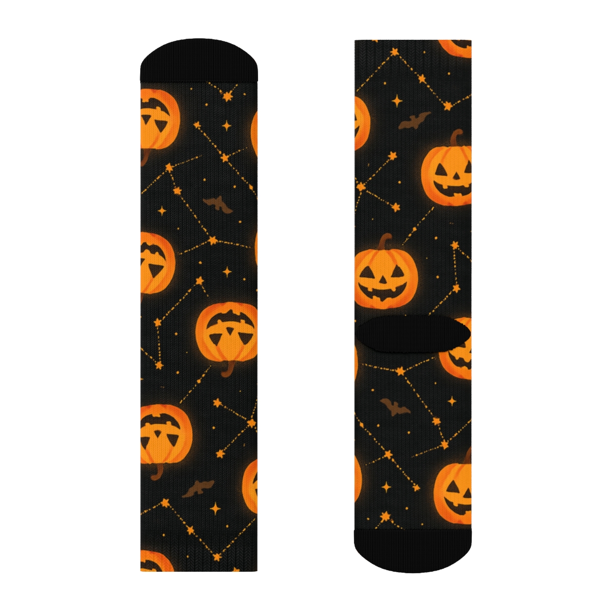Jack O Lantern Constellation Tile On Black Background personalized crew socks