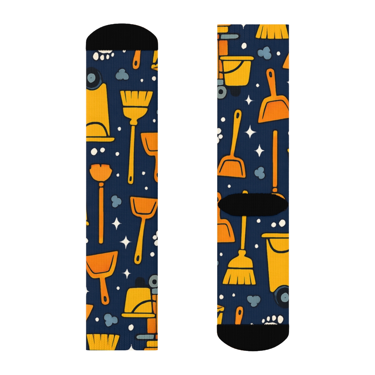 Janitor Cart Constellation Tile Grid designer printed crew socks